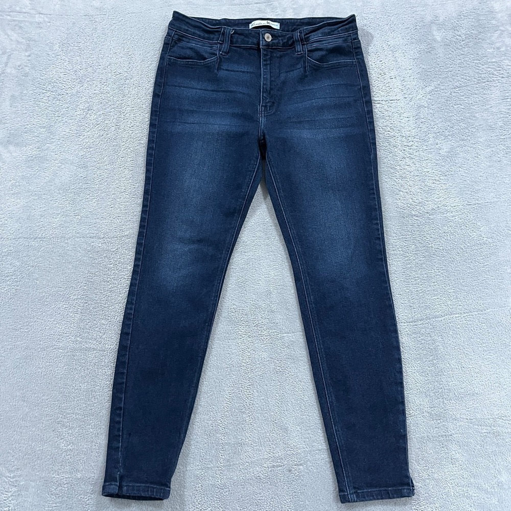 KanCan Maurices Jeans Women's 30 Skinny Split Hem Blue Denim Stretch High Rise